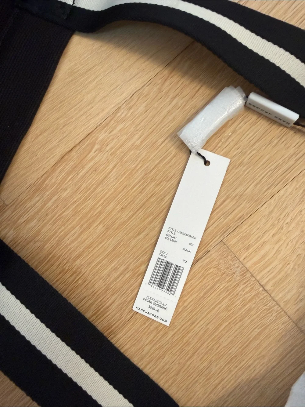 Authentic Marc Jacobs Black Canvas Messenger Tote with White Logo NWT